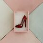 Red High Heel Glitter Resin Brooch / Gift For Shoe Lovers / Fashionistas Brooch, thumbnail 6 of 6