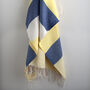 Yellow Blue Balat Turkish Towel, thumbnail 2 of 2