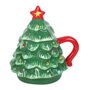 Christmas Tree Mug With Lid Hot Chocolate Mug, thumbnail 6 of 10