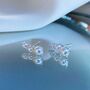 Sterling Silver Pearl Trio Studs, thumbnail 1 of 6