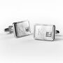 Personalised Silver Plated Cufflinks With Crystal, thumbnail 7 of 7