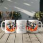 Personalised Dog Mug Dappled Silver Dachshund In An Autumn Wreath, thumbnail 2 of 2