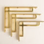 Polished Brass Art Deco Solid Brass Brackets, thumbnail 3 of 8