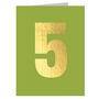 Gold Foiled Number Five Card, thumbnail 2 of 5