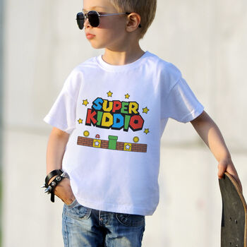 Super Daddio And Babio Gaming T Shirt And Baby Grow Set, 3 of 4