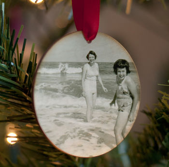 Personalised Favourite Vintage Photo Wooden Bauble, 3 of 10