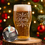 Christmas Snowflake Pint Glass And Gift Boxed Set, thumbnail 1 of 8