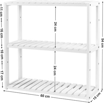 Adjustable Layer Three Tier Bamboo Bathroom Shelf Rack, 8 of 9