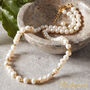 White Pearl And Gold Silver Bead Short Layering Necklace, thumbnail 9 of 9