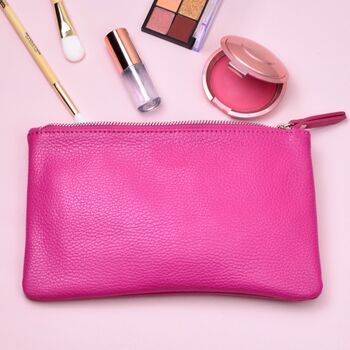 Personalised Small Leather Cosmetic Pouch, 6 of 8