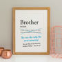 Personalised Brother Dictionary Print, thumbnail 2 of 4