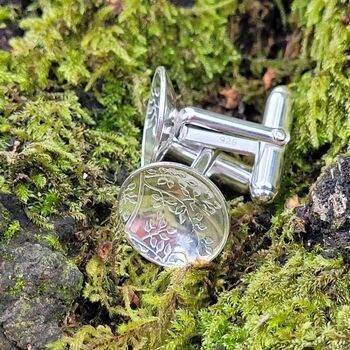 Beech Leaf Wedding Bands In Eco Silver, 4 of 4