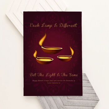 Personalised Diwali Diyas Wall Print, 4 of 6