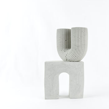 Geometric Concrete Arch Sculpture Bookends, 3 of 8