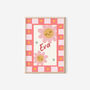 Personalised Daisy Pink And Pastel Red Wall Print, thumbnail 1 of 4