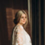 Floral Lace Cape Beaded Wedding Dress Cover Up, thumbnail 10 of 12