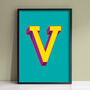 Letter V Print Alphabet Initial Wall Art Print, thumbnail 2 of 2