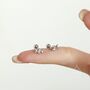 Sterling Silver Moon Phase Moonstone Screw Back Earrings, thumbnail 5 of 12