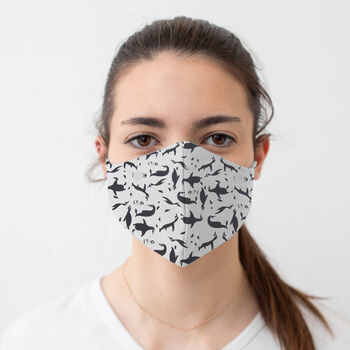 Kids Penguin Print Reusable Face Mask | Reversible, 2 of 8