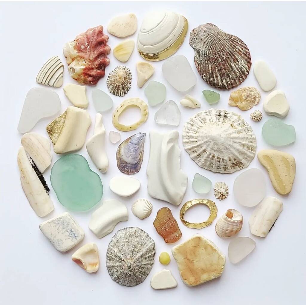 Framed Cornish Rockpool Sea Glass Art By Elsie Belle