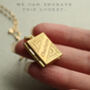 Gold Brass Banner Book Locket Necklace, thumbnail 6 of 10