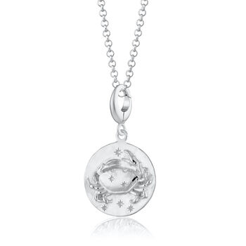 Cancer Zodiac Necklace, Sterling Silver Or Gold Plated, 5 of 9