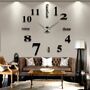 Modern 3D Silent 70/90cm Wall Clock, Black And Silver, thumbnail 5 of 7