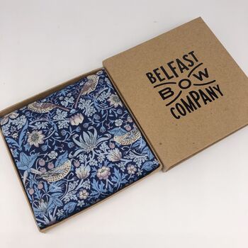 Liberty Pocket Square In Navy Strawberry Thief, 2 of 2