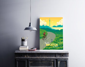 Brighton Cycling Travel Poster Art Print, 4 of 6