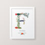 Floral Initial Letter Personalised Name Print, thumbnail 2 of 7