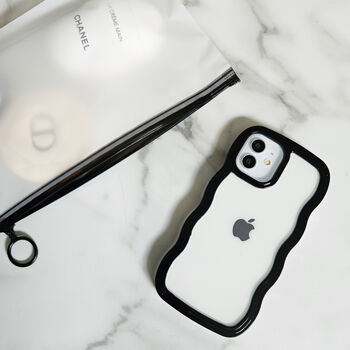 Curved Clear And Black Phone Case, 3 of 8