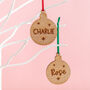 Personalised Wooden Bauble Place Names And Tags, thumbnail 2 of 3