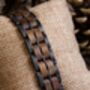 Kyoto Engraved Stainless Steel And Walnut Wood Bracelet, thumbnail 6 of 7