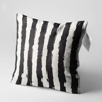 Striped Black And White Soft Cushion Cover, 3 of 7