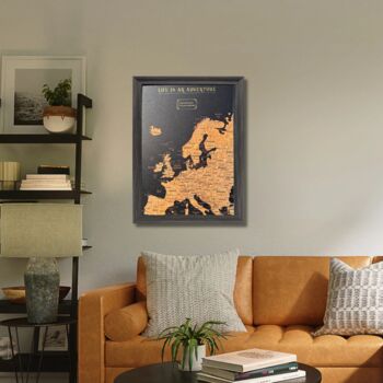 Travel Map With Pins Europe Cork Board, 3 of 8