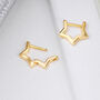 18ct Gold Star Huggie Earrings, thumbnail 3 of 7