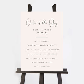 Romantic Script Wedding Order Of The Day Sign, 2 of 3