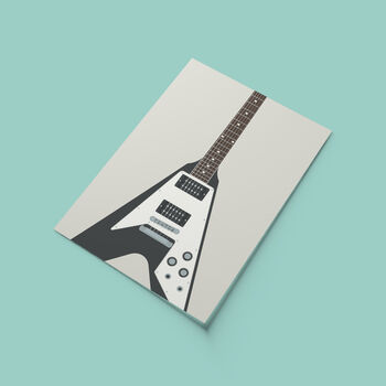 Flying V Guitar Print | Guitarist Music Poster, 5 of 7