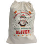 Christmas Sack Personalised With Penguin, thumbnail 1 of 3