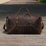 Vintage Look Genuine Leather Holdall With Zip Detail, thumbnail 1 of 12