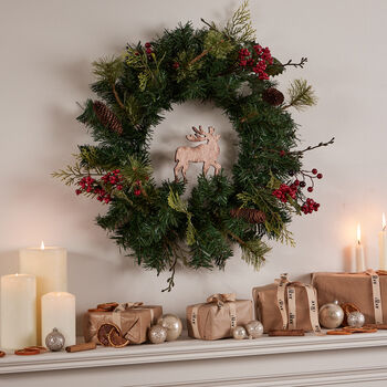 Extra Large Festive Reindeer Wreath, 3 of 5