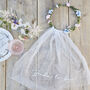 Bride To Be Hen Party Veil With Floral Crown, thumbnail 1 of 3
