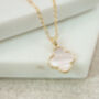 Mother Of Pearl Clover Necklace, thumbnail 2 of 3