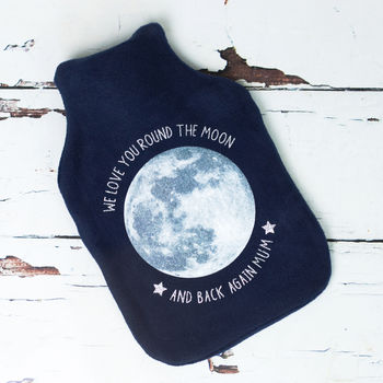 Moon And Back Personalised Hot Water Bottle Cover, 2 of 2