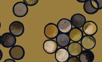Ombre Circles Wallpaper Mustard, 5 of 6