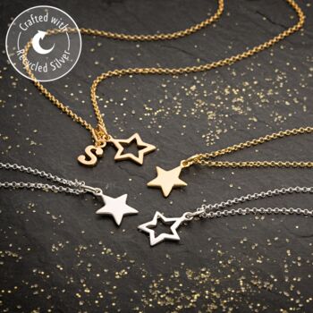 Star Charm Necklace, Sterling Silver Or Gold Plated, 4 of 12