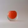 Murano Colored Glass Sphere Sculpture – Tangerine Core, thumbnail 1 of 2