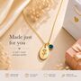 Personalised Birth Flower With Birthstone Necklace, thumbnail 4 of 11