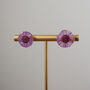 Minimalistic Purple Daisy Sterling Silver Stud Earrings, thumbnail 2 of 4