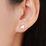 Sterling Silver Lemur Stud Earrings, thumbnail 2 of 12